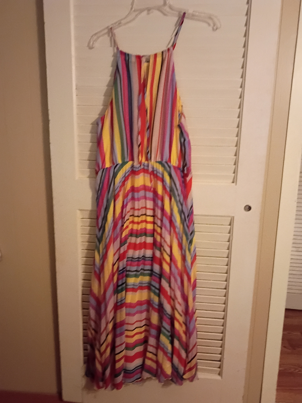 City Chic Girls Rainbow Stripe Maxi Dress in Multicolor - Picture 4 of 4